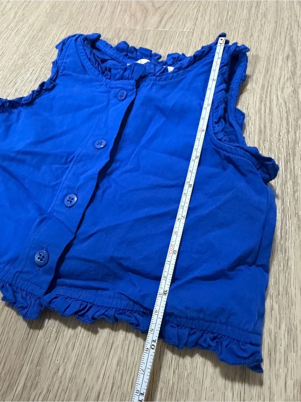Zara Kids Blue Ruffle Button Front Tank Top - Picture 4 of 4